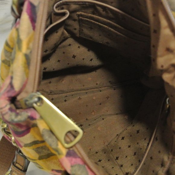 FOSSIL KEY-PER Fabric Leather Large FOLD OVER Bag - Picture 11 of 13